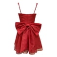 thumbnail image 6 of DHFJKG Womens Glitter Party Dreess Sleeveless Bow Evening Gown Spaghetti Strap Sweetheart Neck Flared Mini Comfort Dresses, 6 of 6