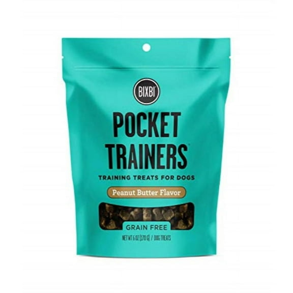 bixbi pocket trainers dog treats, peanut butter, 6 ounce