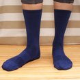 thumbnail image 3 of Women's Rayon from Bamboo Fiber Antibacterial Ultra Breathable Wicking Supported Toe and Heel Crew Socks - Navy - 4 Pairs, 3 of 6