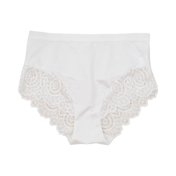 WULMLEO Women's 1 Pack Lace Panties Cheeky Mid Rise Wide Gusset Aron Belly Ladies Underwear Panties White S