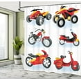 thumbnail image 5 of Ambesonne Cartoon Shower Curtain, Motorcycle Hippie, 69"Wx84"L, Black Yellow, 5 of 5