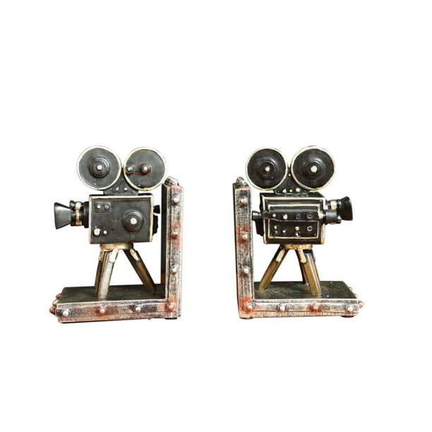 Oh Trendy Vintage Old Style Movie Camera Bookends Heavy Duty Decorative Film Bookend Set Home Decor 2 Piece Set Walmart Com Walmart Com