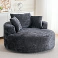thumbnail image 4 of Round Accent Chair, 360 Swivel Chenille Barrel Chair, Fluffy Modern Sleeper for Living Room, Bedroom, Reading Room and Lounge, 4 of 7