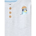 thumbnail image 2 of Bluey Toddler Boys Holiday Thermal Henley Shirt with Long Sleeves, Sizes 12M-5T, 2 of 9