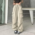 Womens Baggy Cargo Pants Streetwear Hop Joggers Sweatpants Drawstring