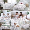thumbnail image 5 of 3 Piece Lavender Floral Duvet Cover Set Full Size, Microfiber Comforter/Quilt Cover with Corner Ties and 2 Pillowcases, Spring Flowers Botanical Plants All Season Soft Bedding with Zipper Closure, 5 of 8