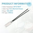 thumbnail image 3 of 5 Pcs KSD9700 Thermostat 85°C/185°F Normally Close Temperature Switch Thermal Protector N.C 10A 250V Metal Temperature Controller, 3 of 5