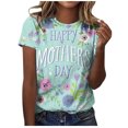 thumbnail image 1 of Camiseta informal para mujer, blusa estampada con cuello redondo y manga corta, Tops OAVQHLG3B Store  lin121212, 1 of 4