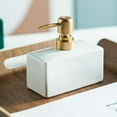 thumbnail image 6 of Ceramic Soap Dispenser Bottle Decorative Refillable Shower Bottle for Bathroom Restaurant Restroom Countertop Hotel , White, 6 of 9
