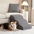 thumbnail image 3 of 1 PCS Gently Sloping Dog Steps Memory Foam Wave Dog Sofa Non-Slip Safety Ramp Stairs for Young and Older Dogs Pet Supplies ShopWise Round, 3 of 23