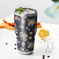 thumbnail image 4 of 30oz Pioneer Flower Floral Print Pattern Tumbler, Double Wall Vacuum Insulated Cup, BPA-Free Leak Proof Lid & Reusable Straws, Hot 12h, Cold 34h, 4 of 6