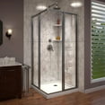 thumbnail image 3 of Cornerview 42 Inch D x 42 Inch W x 74-3/4 Inch H Framed Sliding Shower Enclosure with Corner Drain Shower Base, 3 of 11