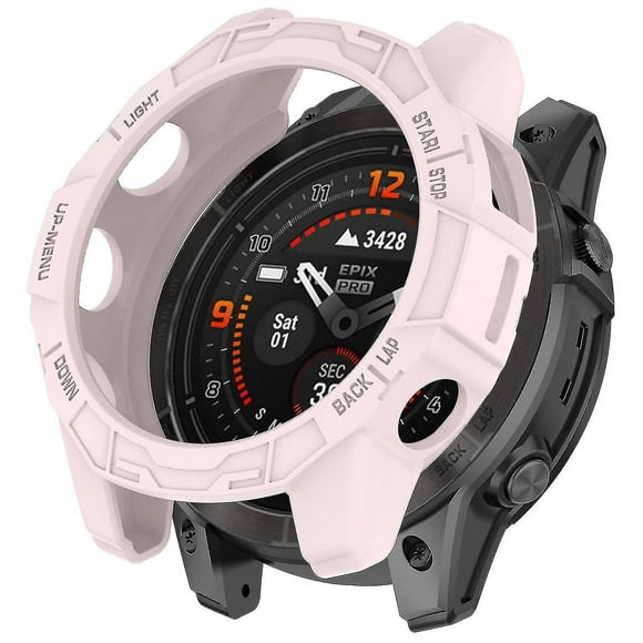 Tpu Watch Case For Garmin Epix Pro (gen 2) 47mm/fenix 7 Pro/fenix 7, Anti-scratch Hollow CoverLight Pink