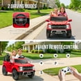 thumbnail image 4 of 24V 2 Seater Ride on Toys for Big Kids, Licensed Ford F 150 Raptor Ride on Cars with Remote Control, Bluetooth, FM Radio, LED Lights, 4 Wheels Suspension, Electric Car for Kids Boys Girls 3-8, Red, 4 of 10