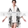 thumbnail image 2 of Poncho Shawl Wrap Winter Faux Fur Cape Cloak Coat with Faux Fur Trim Cardigan Women Casual Batwing Cape Tassel Shawl Winter Warm Shawl, 2 of 4