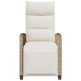 thumbnail image 5 of vidaXL Reclining Patio Chair with Side Table Beige Poly Rattan, 5 of 11