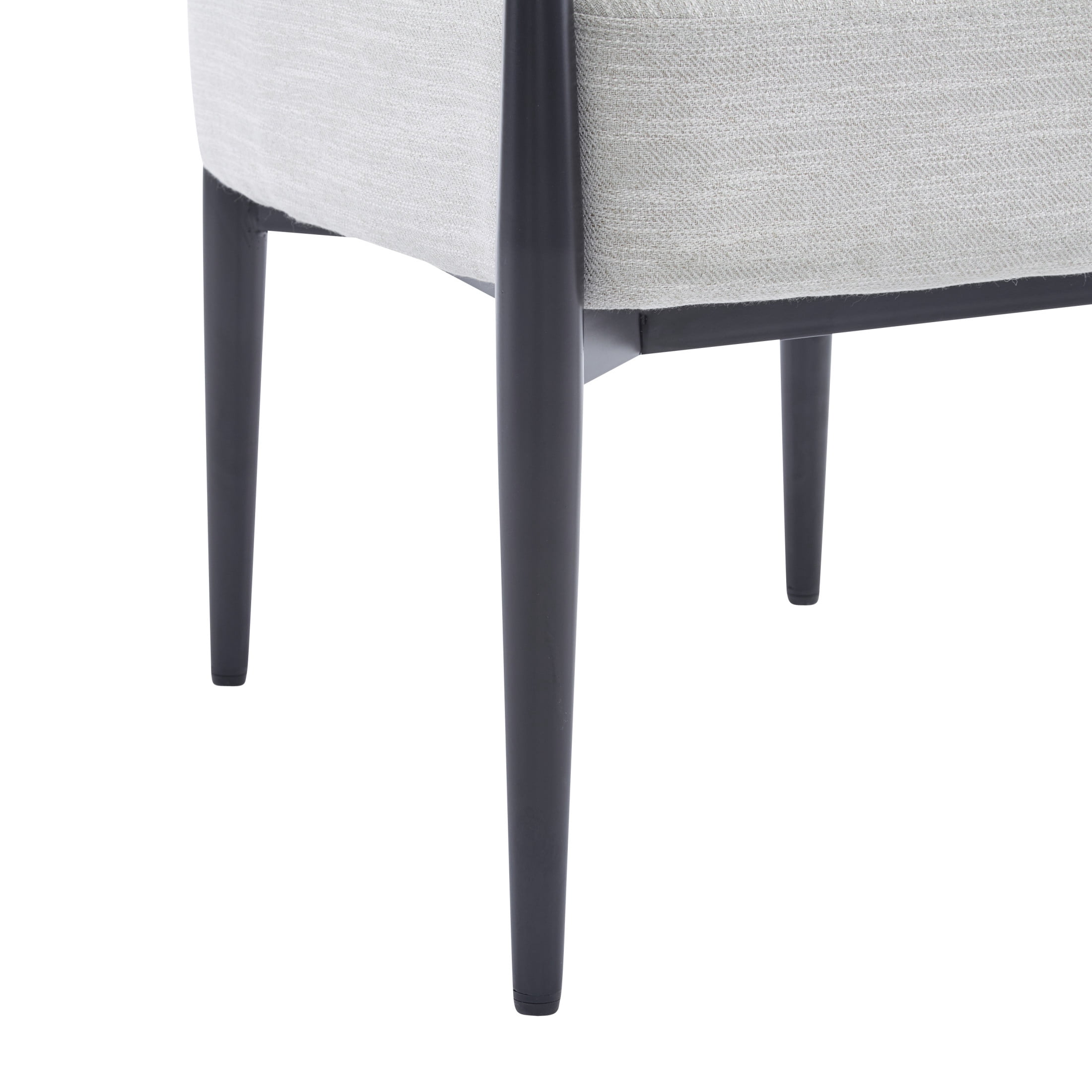 Draxiel Iron Frame Modern Upholstered Accent Chair in Beige, Black, and Gold