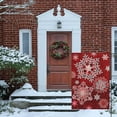 thumbnail image 3 of SM-XLHN Christmas Snowflake Garden Flag Welcome Winter Xmas 12x18 Inch Double Sided Holiday Seasonal Plaid Small Burlap Yard Sign Outside Home Outdoor House Decoration, 3 of 6