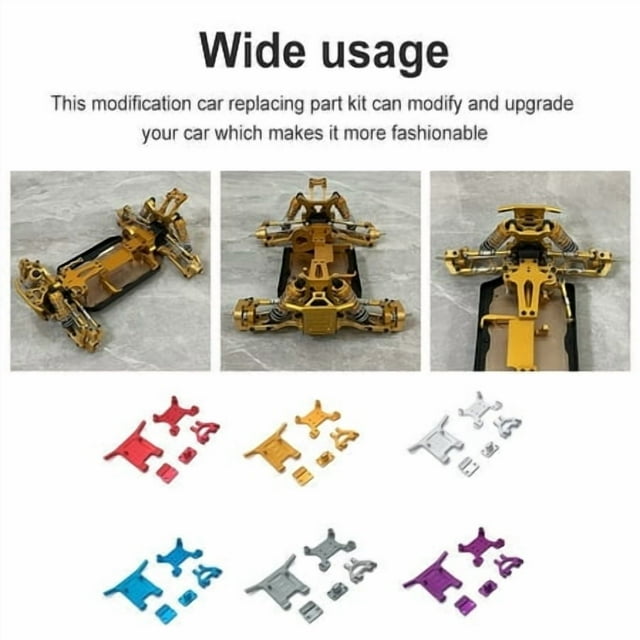 RC Car Shock Mount Kit Replacing Part DIY Repairing Front Bumper Upgraded Automobile Replacement for WLtoys 144010 144001 144002 Gold