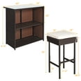 thumbnail image 2 of Patiojoy 3PCS Patio Wicker Rattan Bar Set Table w/2 Cushioned Stools, 2 of 10