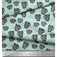 thumbnail image 3 of Soimoi Green polyester Crepe Fabric Life Begins After Coffee Text Print Fabric by Yard 52 Inch Wide, 3 of 5