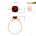thumbnail image 6 of ANGARA Lab Grown 2.6 Ct Cushion Ruby Engagement Ring with Trio Diamonds in 14K Yellow Gold for Women (Size-8mm) | July Birthstone, Birthday, Anniversary, Jewelry Gift for Women | Lab Grown Ruby Ring, 6 of 7