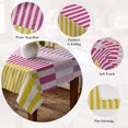 thumbnail image 5 of Colorful Stripe Table Cloth Waterproof Tablecloths, Modern Pink Purple Yellow Vertical Striped Tablecloth Dining Table Cover for Kitchen Party Tabletop Outdoor, Rectangle Tablecloth 60x84 Inch, 5 of 9
