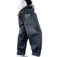 thumbnail image 6 of Boys Jeans Size 14-16 High Waisted Pull on Wide Leg Denim Pants Fashion Stretchy Soft Jogger Streetwear Pants Back To School Clothes for Boys 10-12, 6 of 6