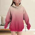 thumbnail image 2 of YunPes Trendy Oversized Hoodies for Girls Gradient Long Sleeve Hooded Sweatshirts with Pockets Teen Daily Athletic Pullover, 2 of 8