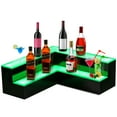 thumbnail image 1 of VEVOR Corner LED Liquor Bottle Display Shelf, 20-inch LED Bar Shelves for Liquor, 2-Step Lighted Liquor Bottle Shelf for Home/Commercial Bar, Acrylic Lighted Bottle Display with Remote & App Control, 1 of 9
