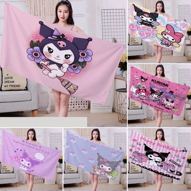 Sanrio Kuromi Hello Kitty My Melody Cartoon Cute Beach Towel Super
