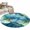 Blue, variant on Teal Blue Leaves Round Area Rug 4Ft Washable Circle Rugs for Bedroom Dining Room, Modern Abstract Art Botanical Non-Slip Carpet Floor Mats Indoor Outdoor Carpet Runner Aesthetic Home Decor