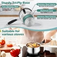 thumbnail image 4 of Vesteel 1QT Saucepan with Lid, Tri-Ply Base Stainless Steel Sauce Pan for Kitchen, Small Milk Pot with Handle for Soup, Compatible with All Cooktops, Dishwasher Safe, 4 of 7