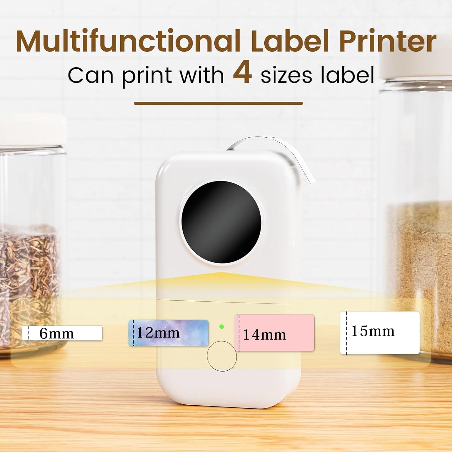 Label Maker with 3 Tapes, Bluetooth Label Maker, Small Thermal Printer Rechargeable Labeler, Handheld Sticker Labeler for School, Office, Home and DIY with iOS&Android