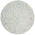 thumbnail image 2 of SAFAVIEH Abstract Tobon Geometric Circles Area Rug, Ivory/Blue, 6' x 6' Round, 2 of 8