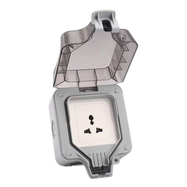 Enchufe de pared al aire libre Enchufe de corriente Interruptor de pared 3 agujeros Sunnimix Caja de enchufe impermeable