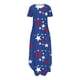 thumbnail image 3 of Vestidos de Verano de Mujer Casual Cuello Redondo Bolsillos de Manga Corta Impresión Vestido Largo, Vestido Ligero de Poliéster para Diario, Fiesta Y Primavera, 3 of 6