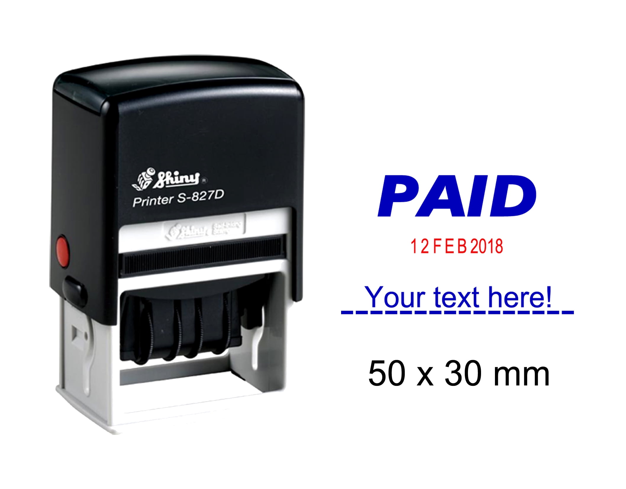 Self Inking Shiny Date Stamp With Paid Text Ofiice Stationery Rubber