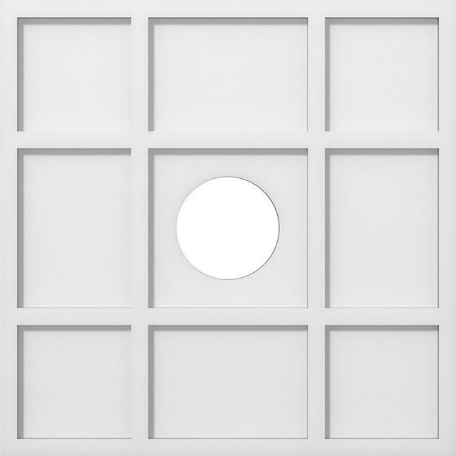 Ekena Millwork CMP22RK-05000 22 in. OD x 5 in. ID Square Rubik Architectural Grade PVC Contemporary Ceiling Medallion