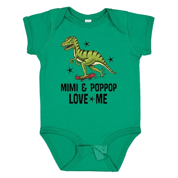 Inktastic Mimi and Poppop Love Me Dinosaur Boys Baby Bodysuit