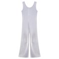 thumbnail image 3 of YONGHS Kids Girls Dance Jumpsuit Glitter Metallic Bell Bottomed Bodysuit Tank Long Unitard Silver 13-14, 3 of 7