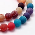 thumbnail image 3 of Frosted Natural Weathered Agate Beads Strands Round Dyed Heated Mixed Color 8mm Hole: 1mm 48pcs/strand 14.5 inch, 3 of 3