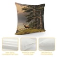 thumbnail image 4 of COMIO  Deer Throw Pillow Cover Elk in Rocky Mountains with Rocks Tree Wildlife Rectangle Pillow Cases Home Decorative Cushion Cover for Bed Sofa Brown, 4 of 5