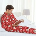 thumbnail image 6 of Naloa Merry Christmas Santa Claus A Men’s Pajamas Set - Long Sleeve Button Down Sleep Shirt and Pajama Bottoms Sleepwear Set-Large, 6 of 7