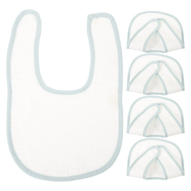 BRIGHTFUFU 5 PCS Cotton Baby Bibs Bibs Nitdler Baberos Baberos infantiles Baberos de alimentación de alimentación