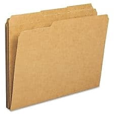 Business Source, BSN20890, 1/3-cut Tab Heavy Weight Kraft File Folders, 100 / Box