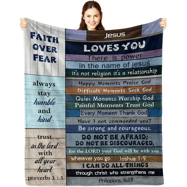 LHSHID Christian Gifts for Women Faith Inspirational Gifts Religious Gifts Encouragement Gifts for Men Kids Teens Gifts for Christian Women Christian Birthday Gifts for Women Blanket 50x60in
