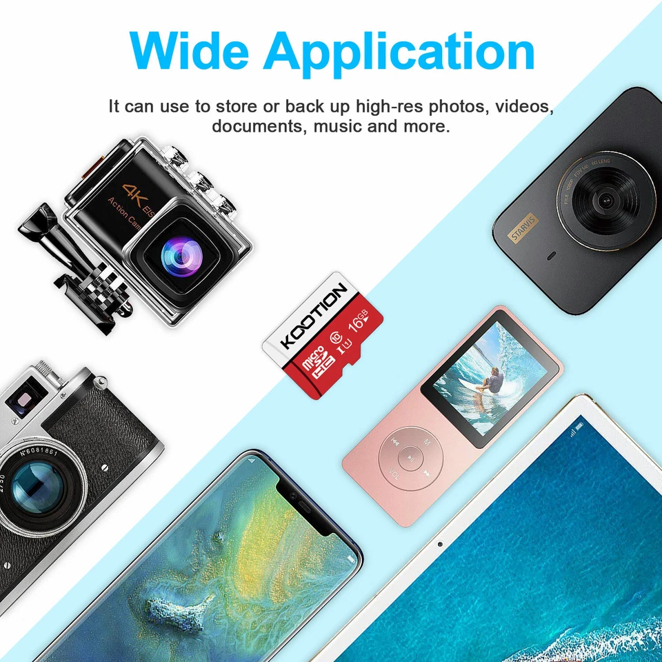 16Gb Micro Sd Tf Card Sdhc Class 10 Flash Memory Card For Cameras Phone