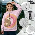 thumbnail image 6 of Uourmeti Doughnut Sloth Youth Girls Sports Sweatshirt Quarter Zip Up Pullover Athletic Top for Basketball Soccer Golf Gym Run Sportswear Size 13-14, 6 of 7