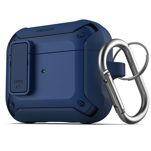 Encased Compatible with Airpods Case 3rd Generation, Rugged Full-Body Protective Carrying Case with Keychain (Airpod 3 2021) Blue